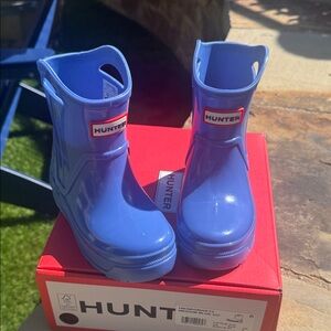 NWT Hunter Blue Kids Rain Boots size 10 US little kid